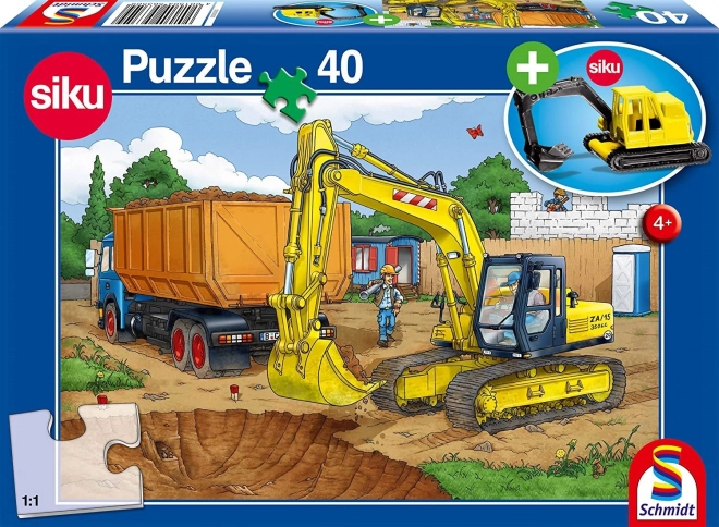 Schmidt Puzzle Bager s modelom SIKU