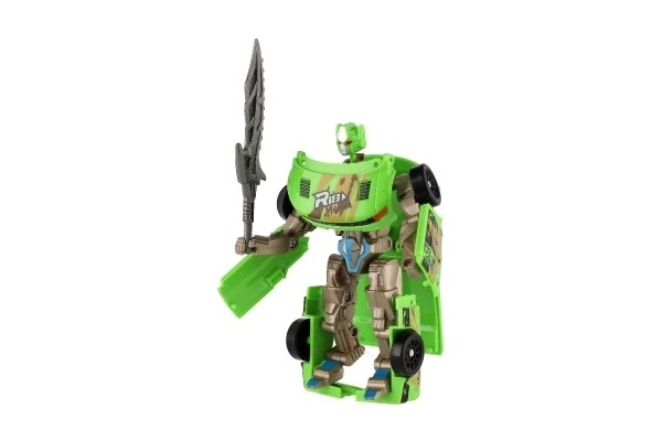 Plastový transformer robot zelený 14 cm