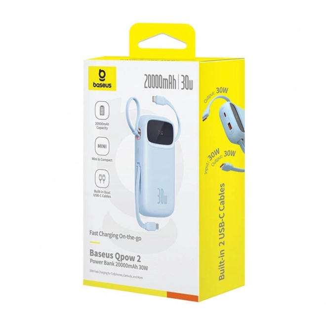Powerbanka Baseus QPow2 20000mAh 30W modrá