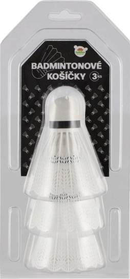 Badmintonové košíky biele 3 ks plastové