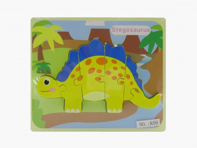 Drevená vkladačka dinosaurus