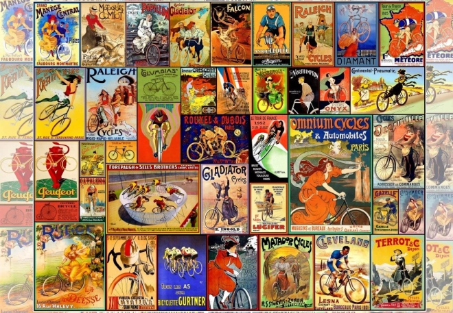 Vintage Plagáty s Bicyklami 1000 Dielikov Puzzle
