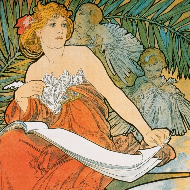 Poznámkový kalendár Alfons Mucha 2026