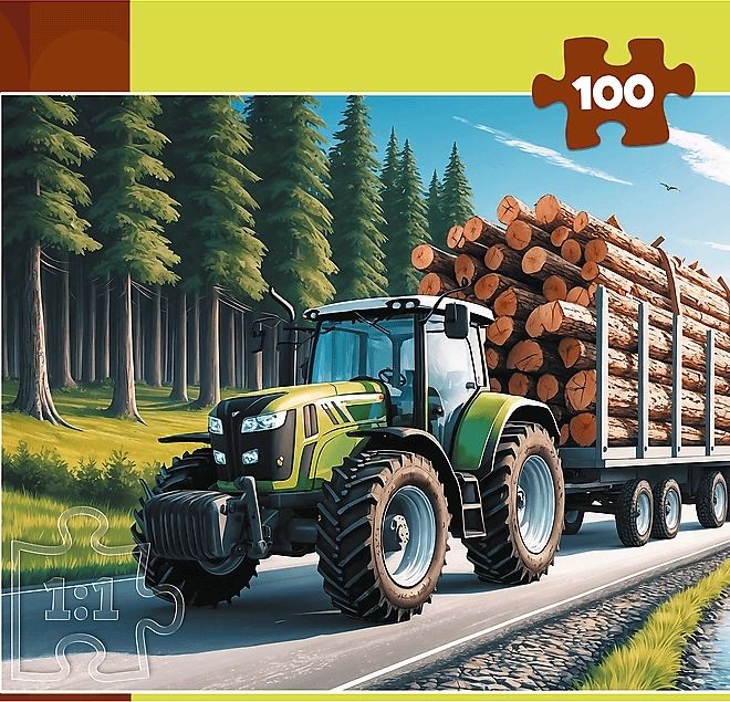 Puzzle Lesný traktor 100 dielikov