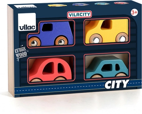 Sada 4 drevených autíčiek City od Vilacity