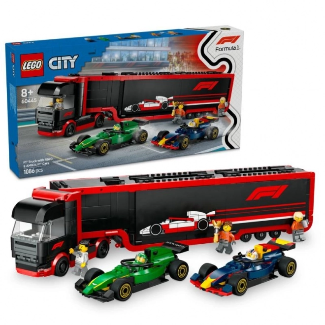 Kocky City F1 kamión s formulami RB20 a AMR24