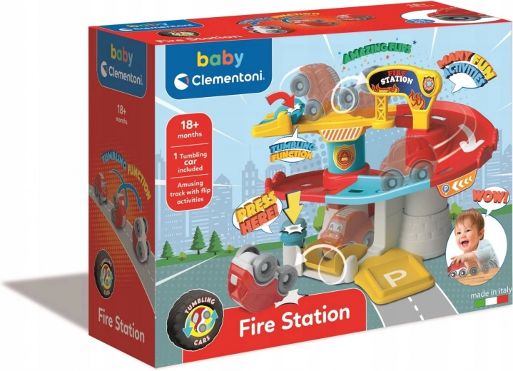 Clementoni Baby autogaráž Tumbling Cars – hasičská stanica