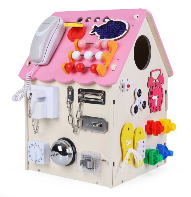 Aktivity tabuľa Domeček modrý od 2Kids Toys – Ružový