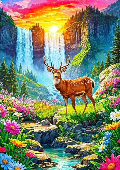 Užívajte si puzzle Raj jeleňov 1000 dielikov