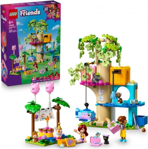 Lego Friends mačacia narodeninová párty a domček na strome
