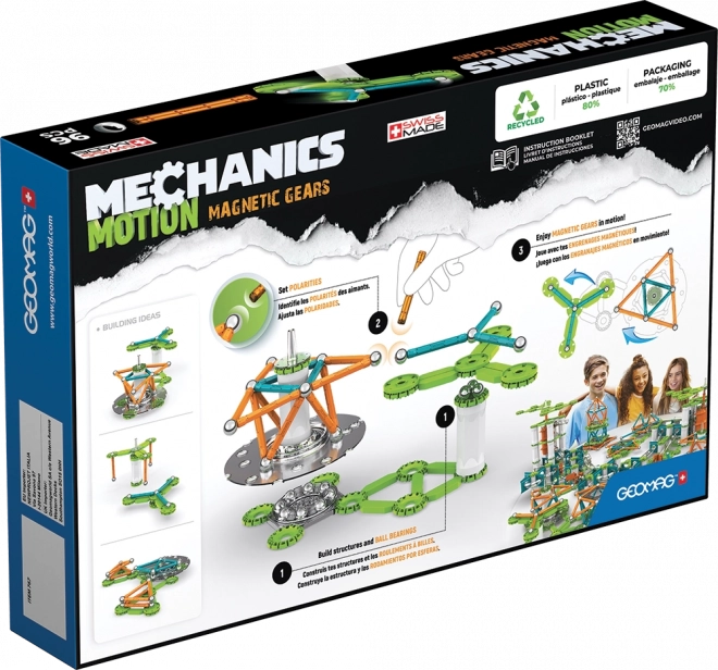 Geomag Mechanics Pohyb Magnetické Ozubené kolesá 96 dielikov