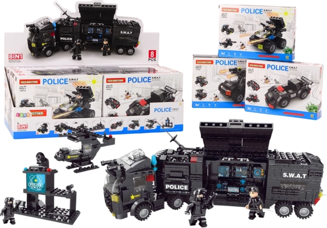 Stavebnica policajného vrtuľníka a člna MIX