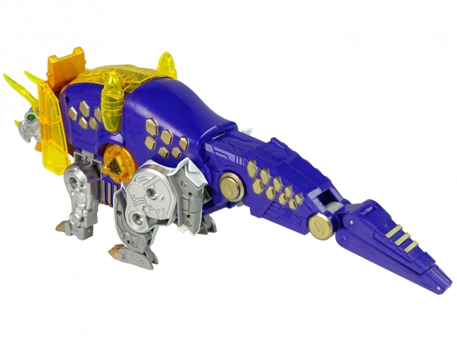 Dinobot 2v1 Dinosaurus Pištoľ na Šípky Fialový Triceratops Cieľ