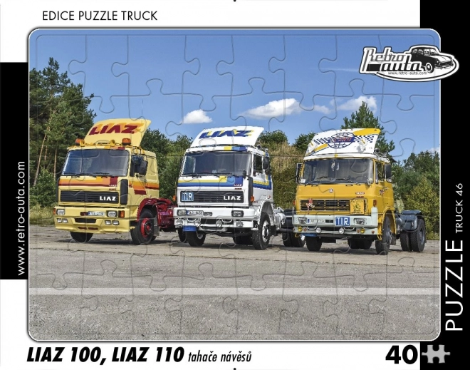 Retro auta puzzle Truck Liaz 100 a Liaz 110 40 dielikov