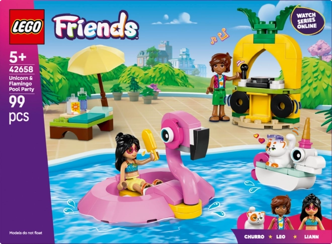 Lego Friends Zábava pri bazéne s jednorožcom a plameniakom