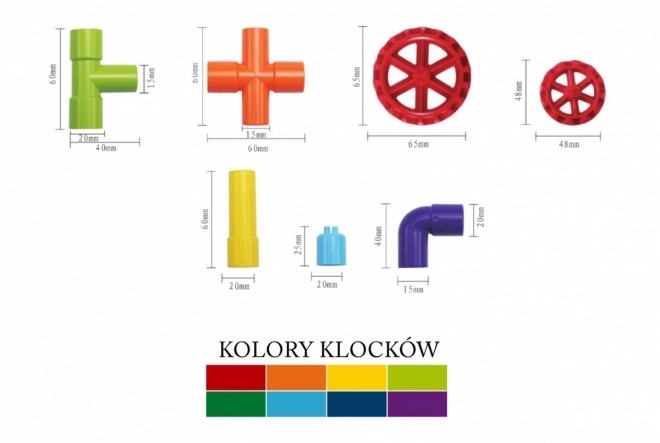 Stavebnice Spojky 68 dielov v krabici