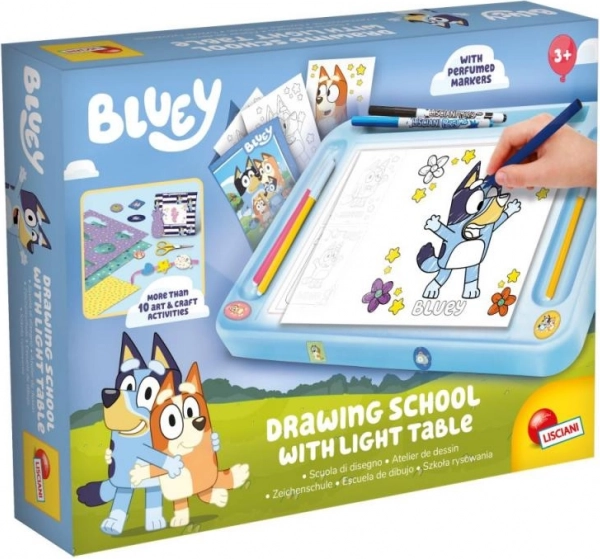 BLUEY svetelný kresliaci stôl A4 so šablónami