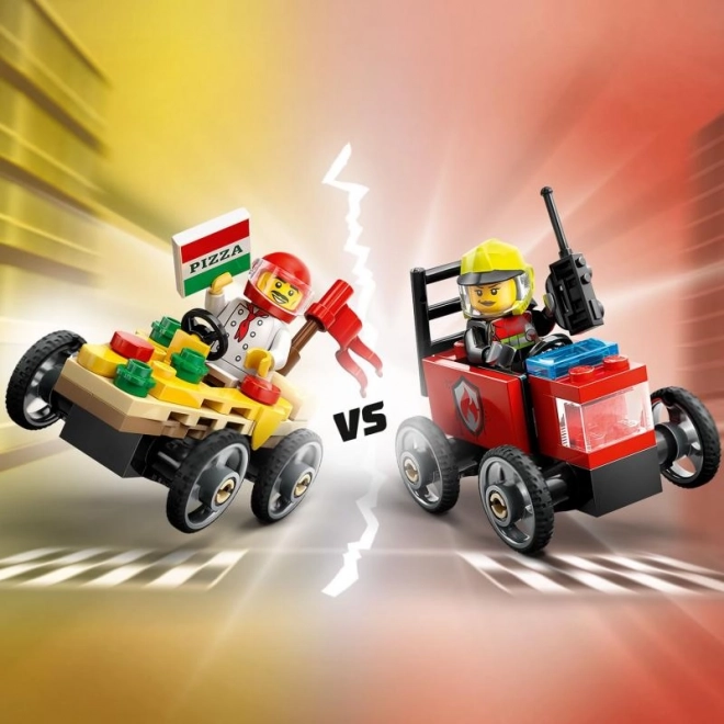 Lego City závodná súprava: Pizza proti hasičskému autu