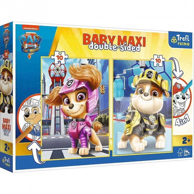 Obojstranné puzzle Tlapková Patrola: Sky a Rubble BABY MAXI