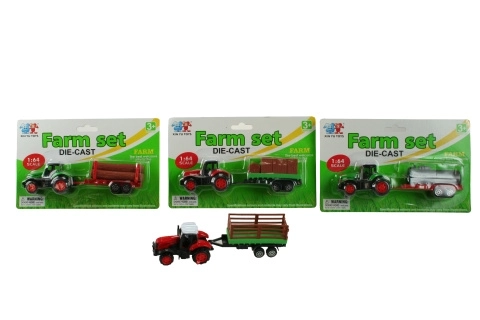 Traktor s kovovým prívesom