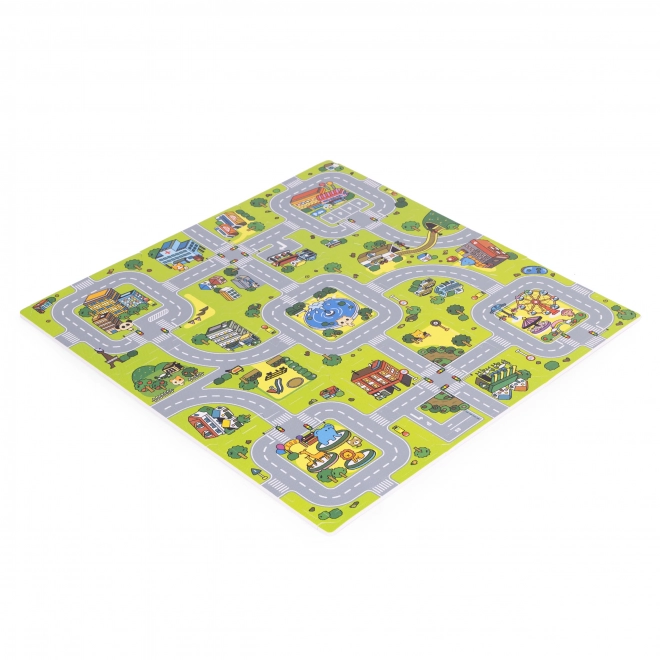 Farebná penová podložka Puzzle Mesto ECOTOYS