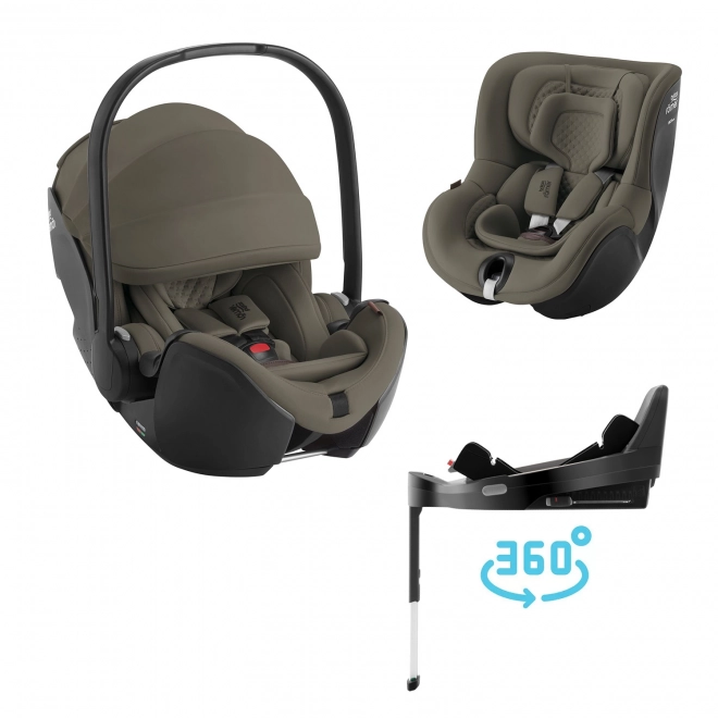 Sada autosedačiek pre bábätká Baby-Safe Pro s Vario Base 5Z a Dualfix 5Z Lux v Urban Olive