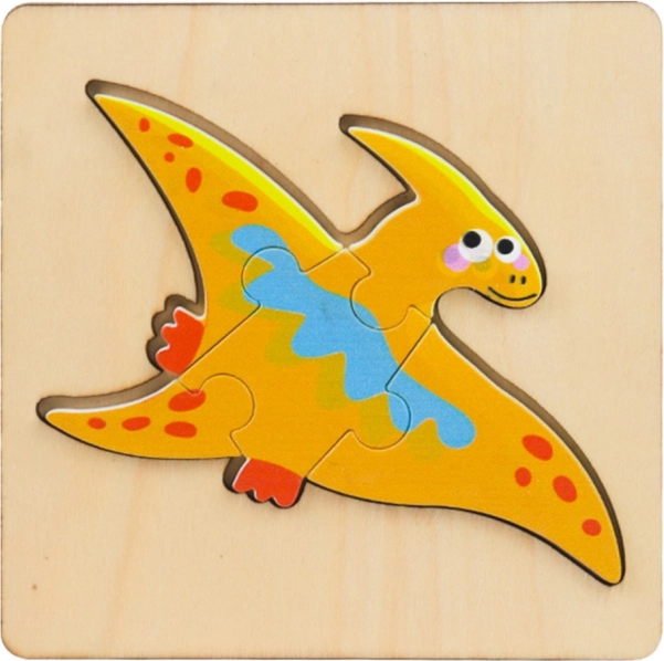 Drevená skladačka Puzzle Dinosaury 11 x 11 cm