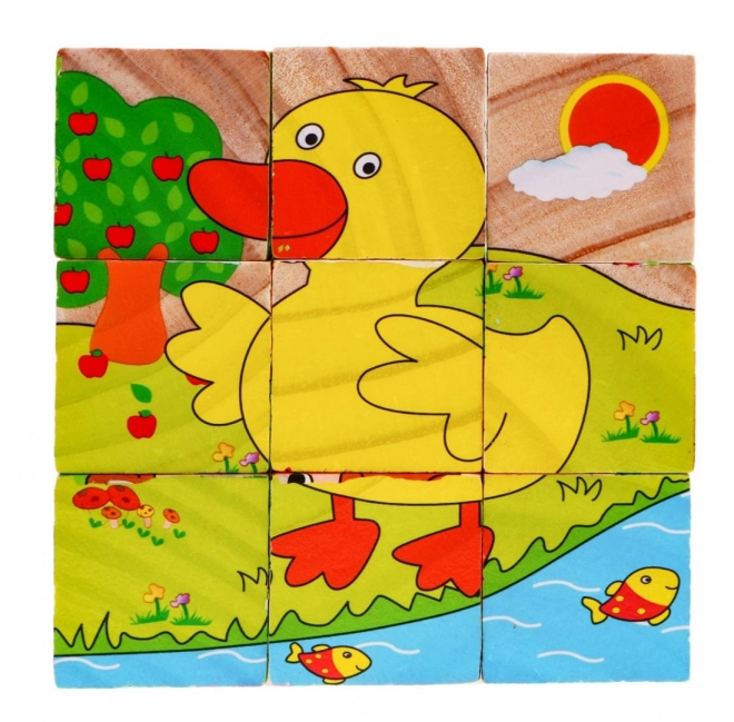 Drevené skladačky puzzle so zvieratkami pre deti od 18 mesiacov