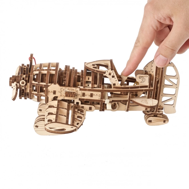 Ugears 3D drevené mechanické puzzle Lietadlo Mad Hornet