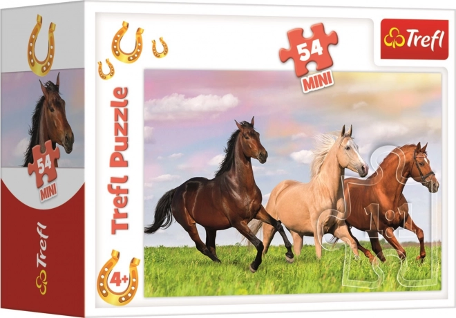 Puzzle Trefl Svet koní: Cval cez lúku 54 dielikov