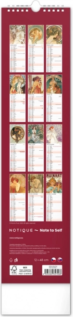 Nástenný kalendár Alfons Mucha 2026