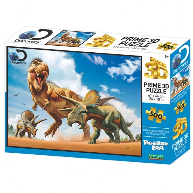 PRIME 3D Puzzle T-rex vs. Triceratops 3D 500 dielikov