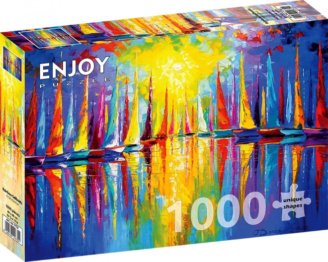 Farebné plachetnice Puzzle 1000 Dielikov