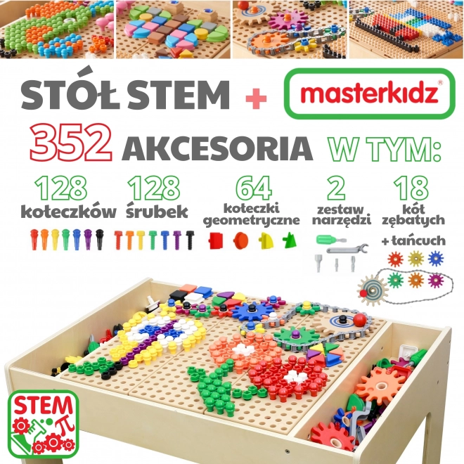 Drevený vzdelávací stôl MASTERKIDZ s príslušenstvom STEM