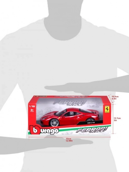 Ferrari 488 GTB Červený model 1:18