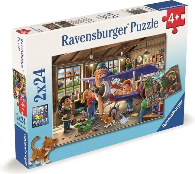 Ravensburger puzzle Staň sa opravárom lietadiel a vlakov