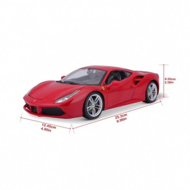 Ferrari 488 GTB Červený model 1:18