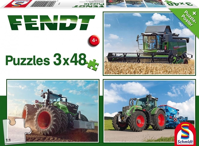 Puzzle Traktory Fendt 3x48 dielikov