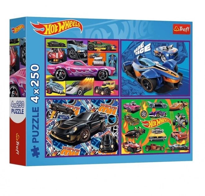 Puzzle 4x250 Hot Wheels závodné autá