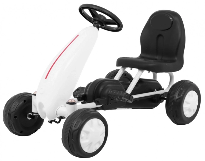 Prvý šlapací gokart pre deti biely – biela