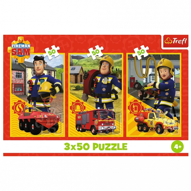 Puzzle 3x50 Hasič Sam: Tím z hasičskej stanice