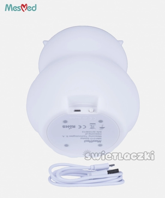 Silikónová nočná lampa MesMed s LED, Sovička s diaľkovým ovládačom