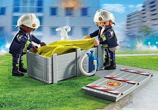 Figúrkový set Playmobil Hasiči s bezpečnostným vankúšom