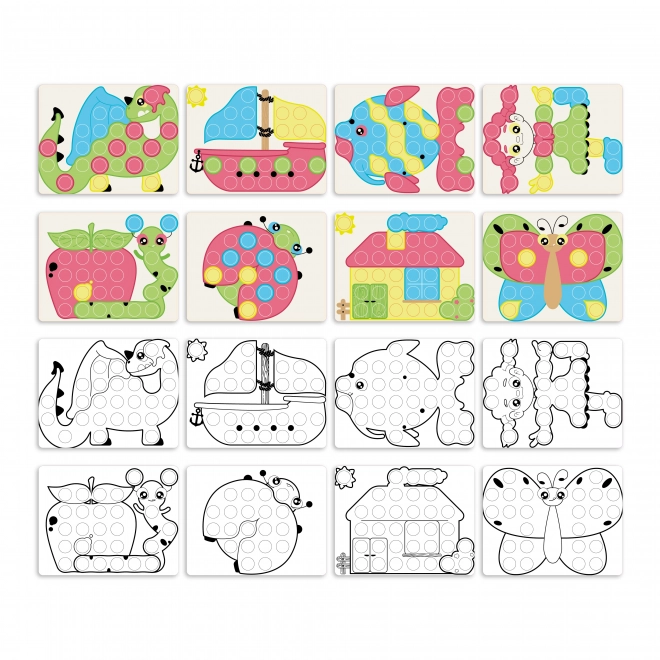 Quercetti Fantacolor Junior Play Eco+ mozaika pre deti, 48 gombíkov