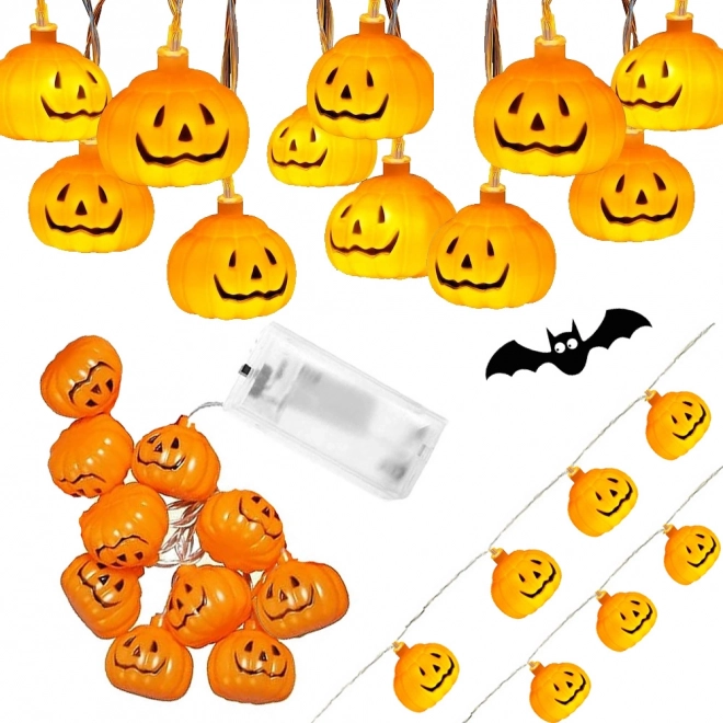 Halloweenská LED girlanda dýně 200cm