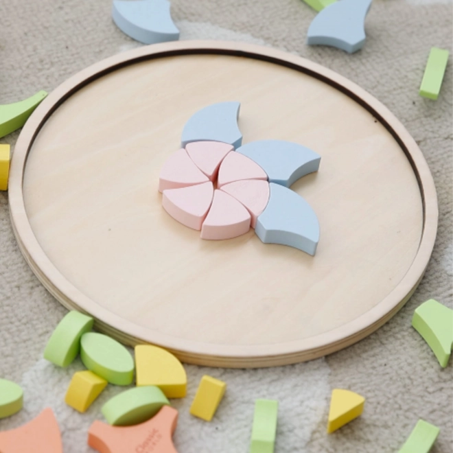 Pastelová mandala Montessori mozaika kvety
