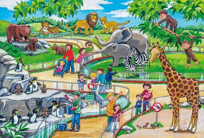 Puzzle deň v zoo 3x24 dielikov