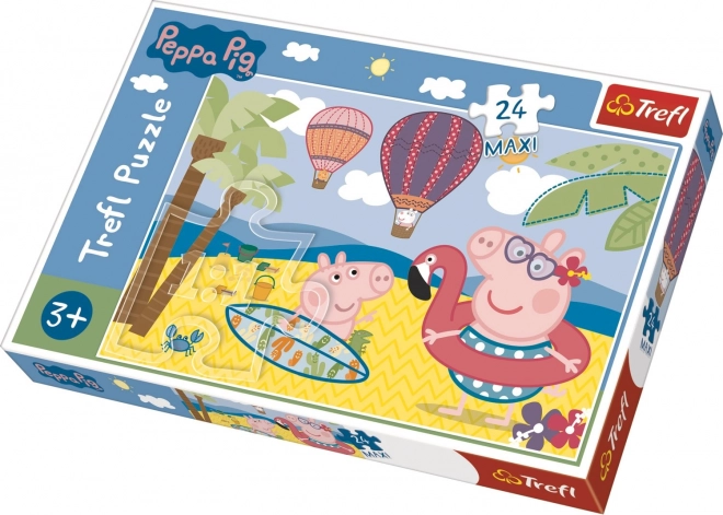 Trefl Puzzle Prasiatko Peppa: Prázdniny Maxi 24 dielikov