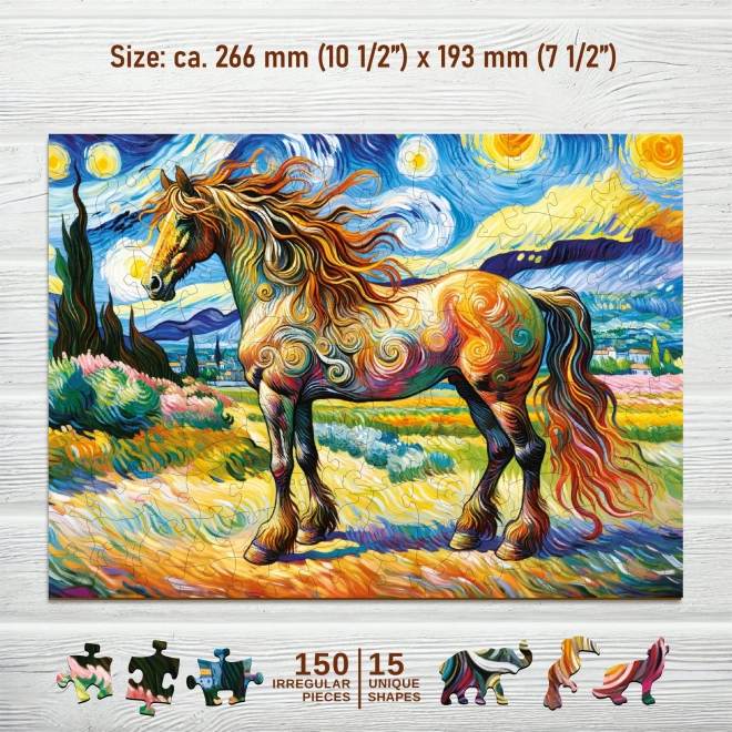 Drevené puzzle Moderný kôň 150 dielikov