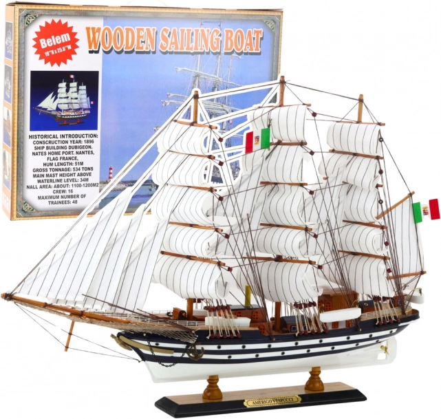 Dekoratívny Model Plachetnice Amerigo Vespucci 64x46cm